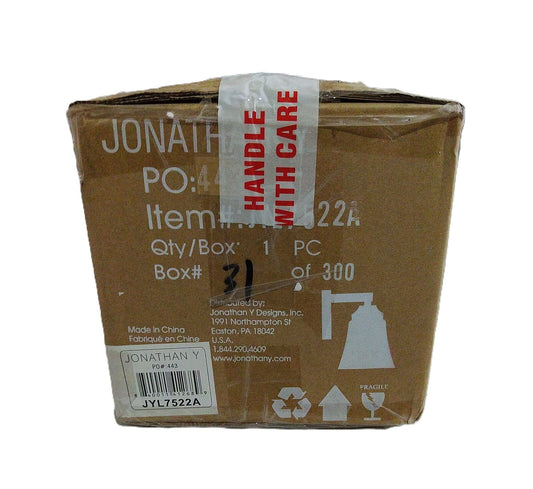 JONATHAN Y Staunton 5 in. 1-Light Iron/Glass Modern Cottage LED Vanity Light