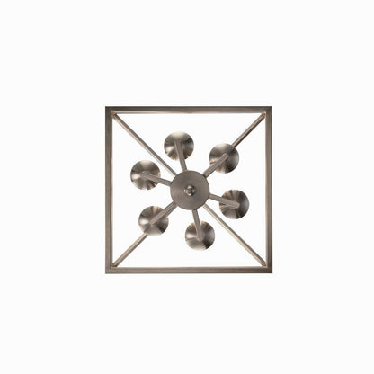 Home Decorators Weyburn 6-Light Brushed Nickel Caged Farmhouse Chandelier
