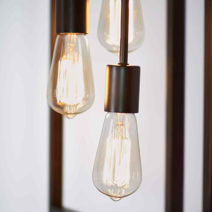 Artika Yale 3-light Black Modern Industrial Caged Hanging Pendant Light
