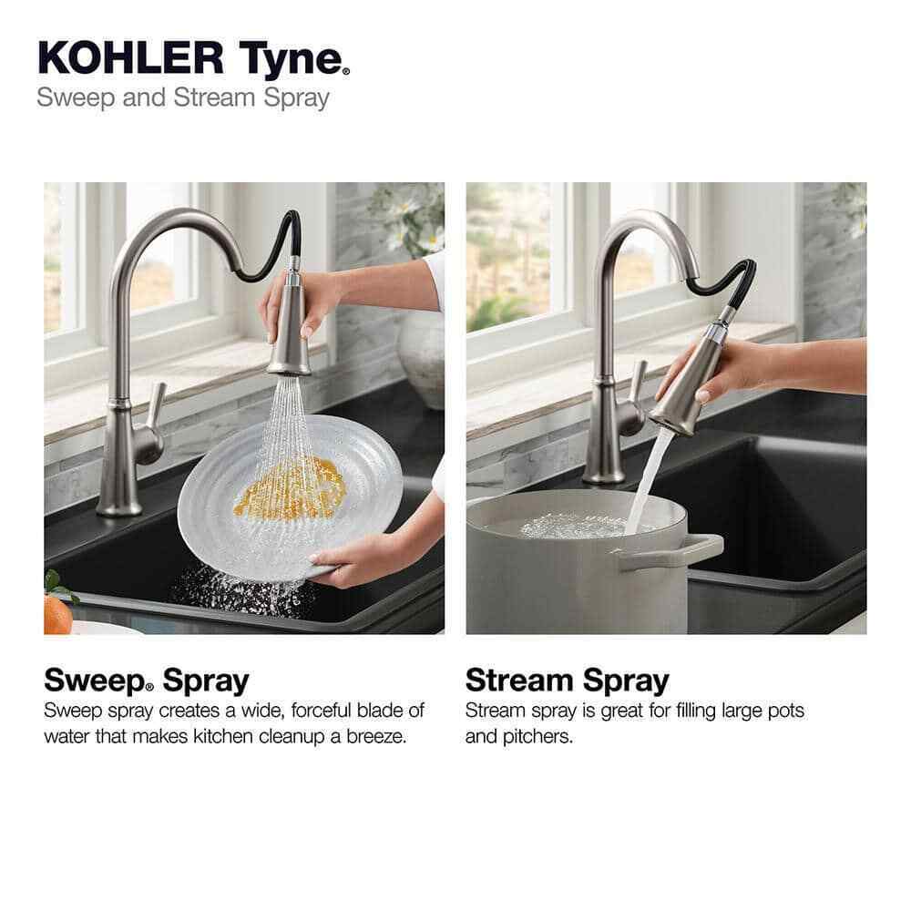 KOHLER Tyne Single-Handle Pull-Down Sprayer Kitchen Faucet in Vibrant Stainless