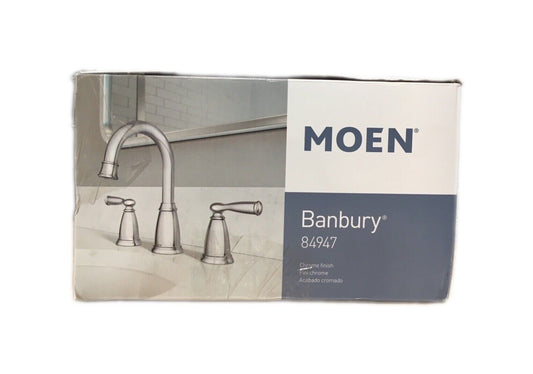 MOEN Banbury 8 in. Widespread Double Handle High-Arc Bathroom Faucet in Chrome
