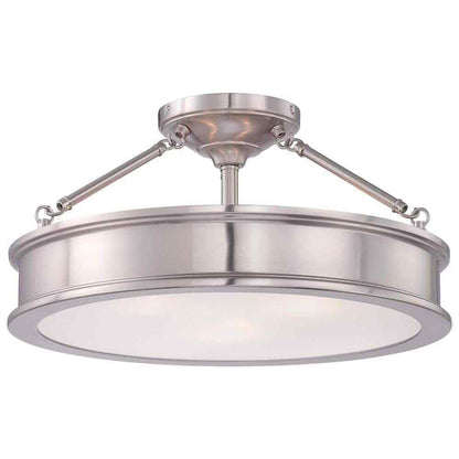 Home Decorators Grafton 3-Light Brushed Nickel Semi Flush Mount Ceiling Light