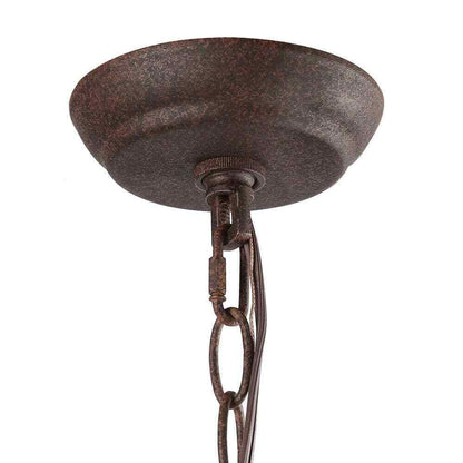 LNC Cage Chandelier Bronze 4-Light Rust Proof Weathered Wood Pendant Light