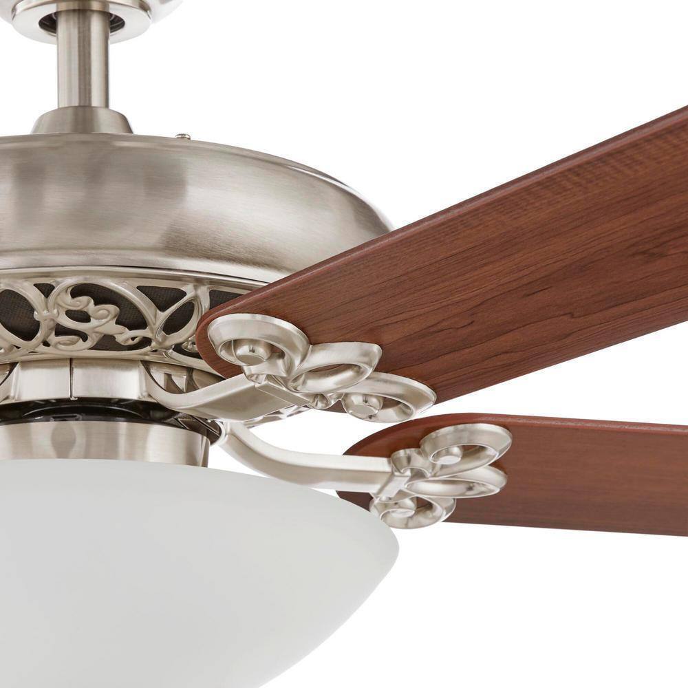 Hampton Bay Edelweiss 52 in. Indoor Brushed Nickel Ceiling Fan with Light Kit