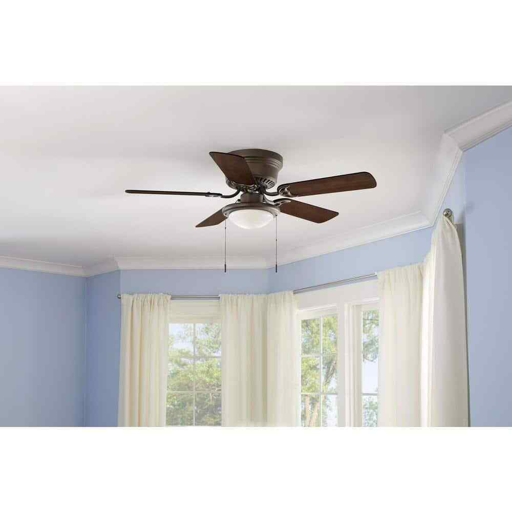 Hugger 44 in. LED Indoor Oil-rubbed bronze Ceiling Fan with Light Kit
