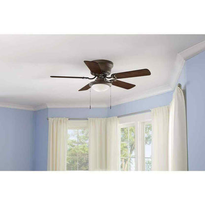 Hugger 44 in. LED Indoor Oil-rubbed bronze Ceiling Fan with Light Kit