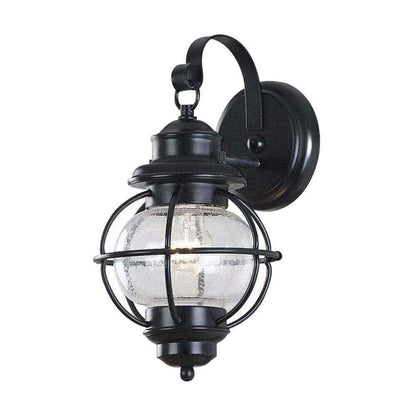Home Decorators Greer 1-Light Black Outdoor Wall Lantern Sconce Light
