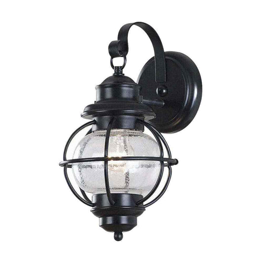 Home Decorators Greer 1-Light Black Outdoor Wall Lantern Sconce Light
