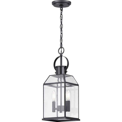 Progress Lighting Canton Heights 2-Light Matte Black Outdoor Pendant Light