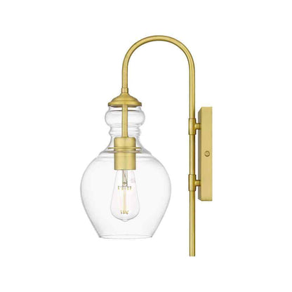 Home Decorators Collection Bakerston 1-Light Brushed Brass Wall Sconce