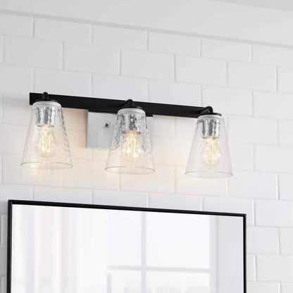 Home Decorators Westbrook 3-Light Matte Black Modern Bathroom Vanity Light