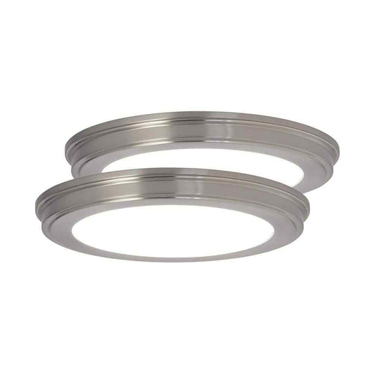 Commercial Electric 13in Brushed Nickel Ceiling Flush Mount Light Fixture 2-Pack