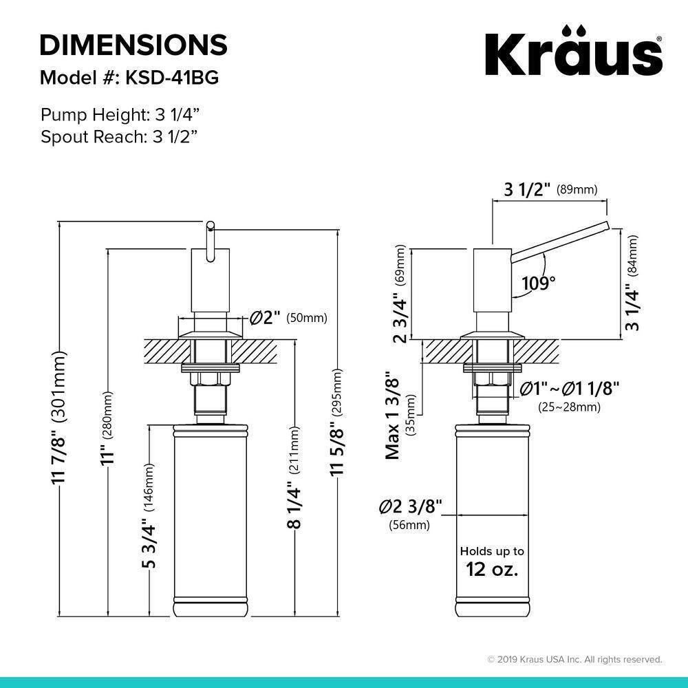 KRAUS Kitchen Soap and Lotion Dispenser in Brushed Gold KSD-41BG