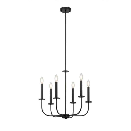 Hampton Bay Tilden 6-Light Matte Black Chandelier KSH9106AX-01/MB