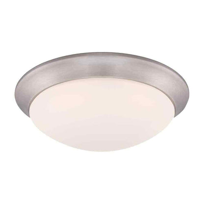Hampton Bay Stetson 11 in. 1-Light Brushed Nickel LED Ceiling Light Flush Mount