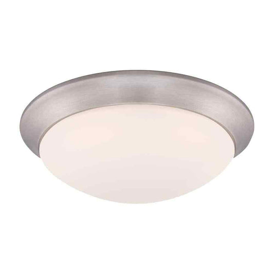 Hampton Bay Stetson 11 in. 1-Light Brushed Nickel LED Ceiling Light Flush Mount