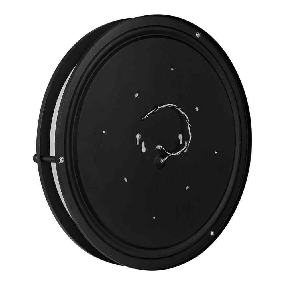 Hampton Bay Flaxmere Matte Black Dimmable LED Flush Mount Ceiling Light w/ Shade