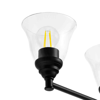 Hampton Bay 32.25 in. Marsden 4-Light Matte Black Vanity Light w/ Clear Glass