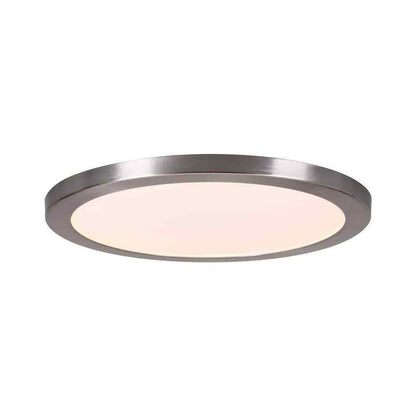 Commercial Electric 15 in. Brushed Nickel Low Profile LED Flush Mount 2-Pack