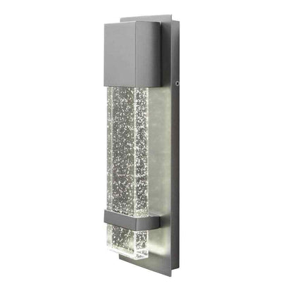 Hampton Bay Caroline Modern 1-Light Silver LED Outdoor Wall Lantern Sconce