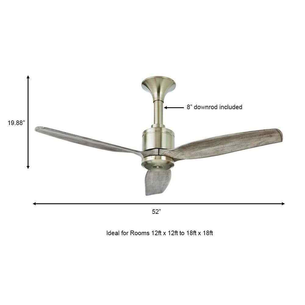 Home Decorators Chaplin 52 in. Indoor Brushed Nickel Ceiling Fan w/ Remote