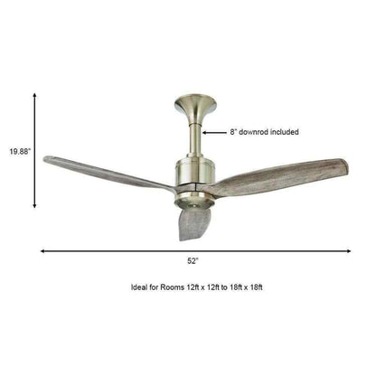 Home Decorators Chaplin 52 in. Indoor Brushed Nickel Ceiling Fan w/ Remote
