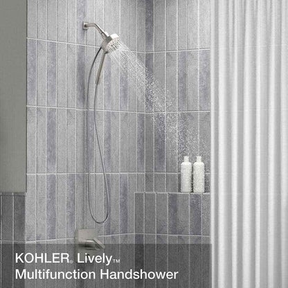 KOHLER Lively 4-Spray Wall Mount Handheld Shower Head in Vibrant Brushed Nickel
