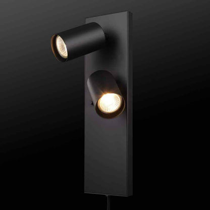 Globe Electric Davies Matte Black Plug-In or Hardwire Wall Sconce w/ Switch