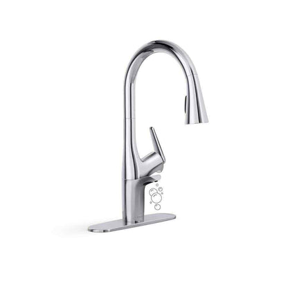 KOHLER Safia Pull Down Sprayer Kitchen Faucet Soap Dispenser in Polished Chrome