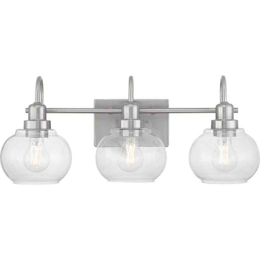 Home Decorators Halyn 23 in. 3-Light Brushed Nickel Bathroom Vanity Light