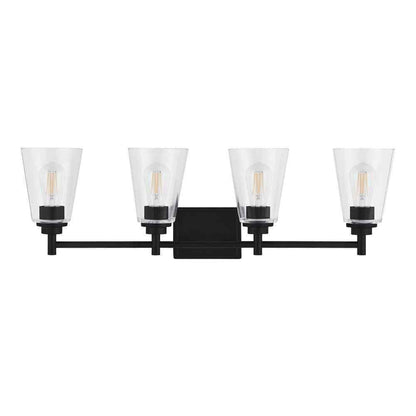 Hampton Bay Wakefield 31 in. 4-Light Matte Black Bath Vanity Light HB3682-43