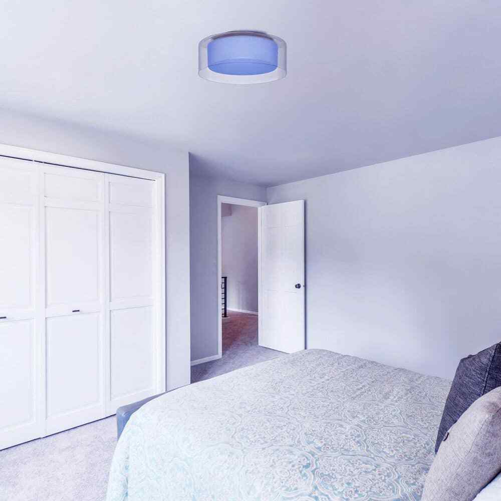 Denning 13 in. Brushed Nickel Smart Voice Controlled RGB LED Flush Mount