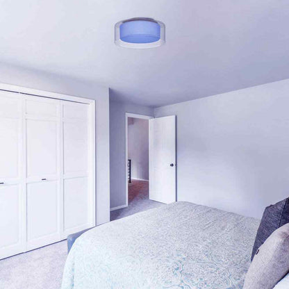 Denning 13 in. Brushed Nickel Smart Voice Controlled RGB LED Flush Mount