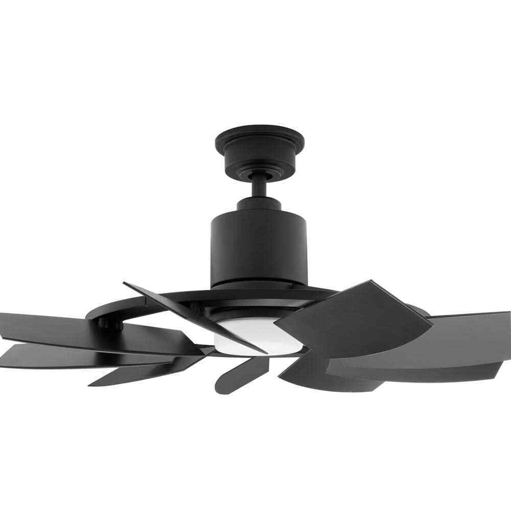 Home Decorators Stonemill��36 in. LED Outdoor Matte Black Ceiling Fan w/ Light
