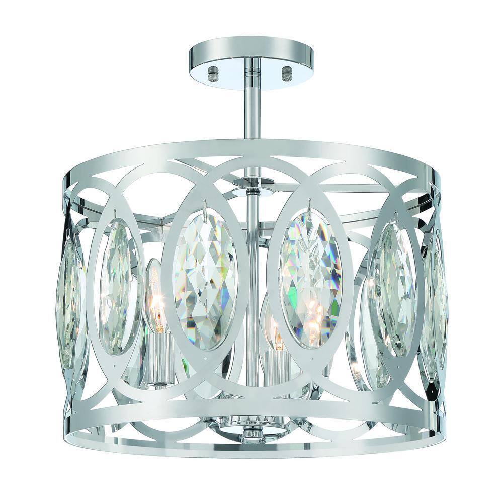 Home Decorators Westchester 3-Light Chrome Semi-Flushmount/Pendant Convertible
