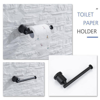 Boyel Living Matte Black 16 in. Bathroom Towel Bar Paper Holder Towel Ring Set