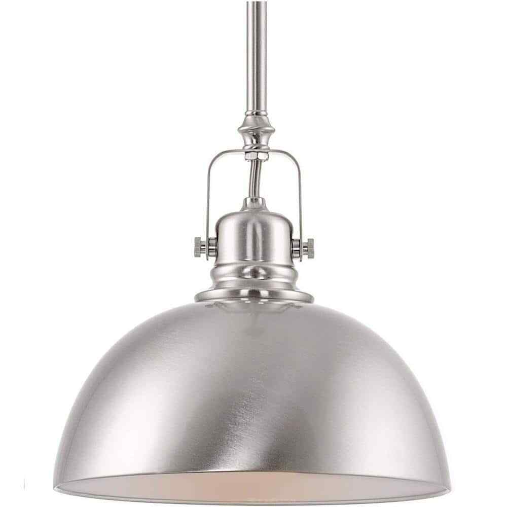 Kira Home Belle Brushed Nickel Bowl Pendant Light w/ Brushed Nickel Metal Shade
