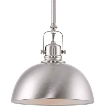 Kira Home Belle Brushed Nickel Bowl Pendant Light w/ Brushed Nickel Metal Shade