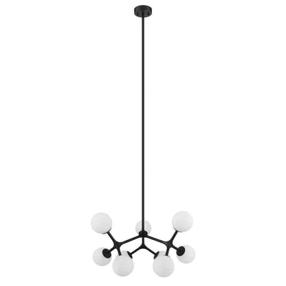 Eglo Maragall Black Convertible Pendant/Semi Flush Mount with Opal Glass Shades