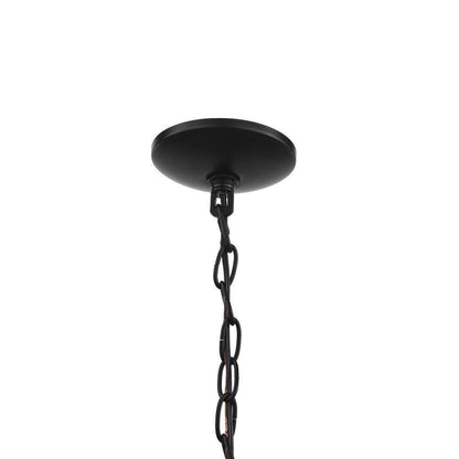 Hampton Bay Highstone 1-Light Matte Black Hardwired Hanging Pendant