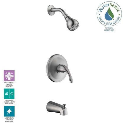 Glacier Bay Builders Single Handle 1-Spray Tub and Shower Faucet Brushed Nickel