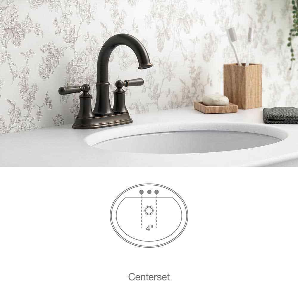 KOHLER Capilano 4 in. Centerset 2-Handle Bathroom Faucet in Oil-Rubbed Bronze
