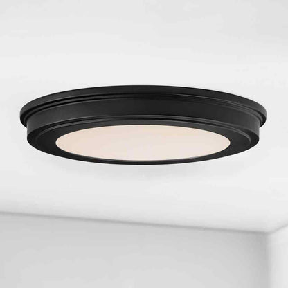 Commercial Electric Matte Black LED Flush Mount Low Profile Ceiling Light 2-Pack