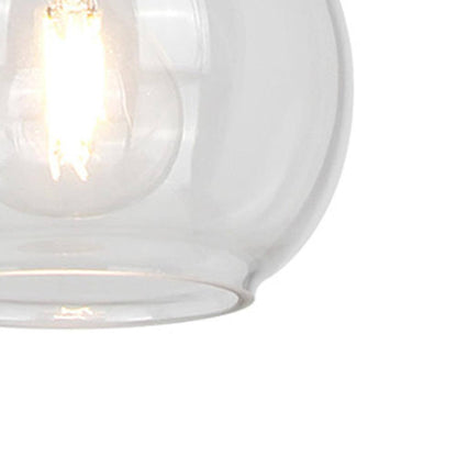 Hampton Bay Florabelle 6 in. W Mini-Pendant Antique Gold Clear Globe Glass Shade