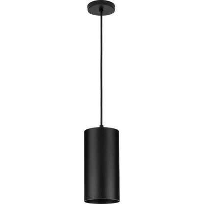 Progress Lighting Cylinder 1-Light Black Modern Outdoor Pendant Hanging Light