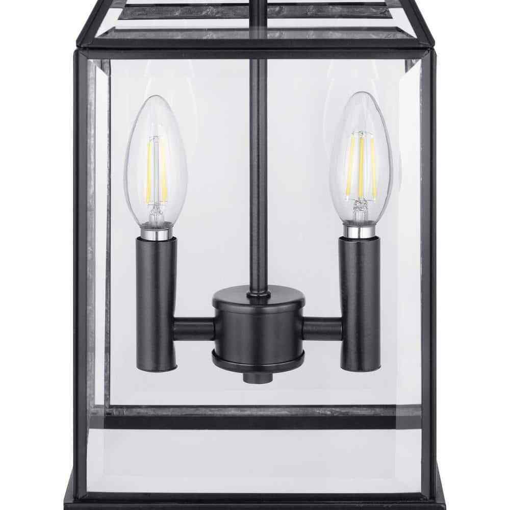 Progress Lighting Canton Heights 2-Light Matte Black Outdoor Pendant Light
