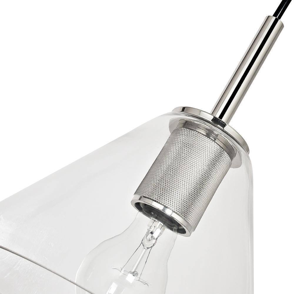 Decor Living 1-Light Brushed Nickel Mini Pendant with Glass Cone Shade
