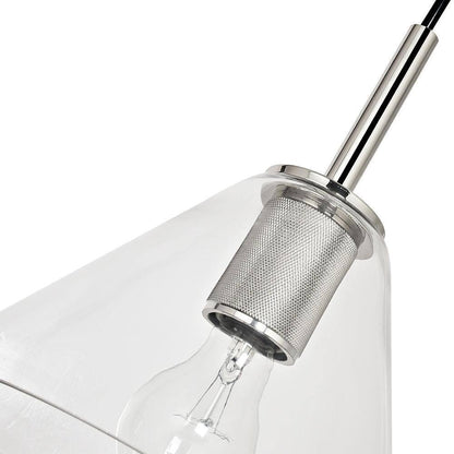 Decor Living 1-Light Brushed Nickel Mini Pendant with Glass Cone Shade