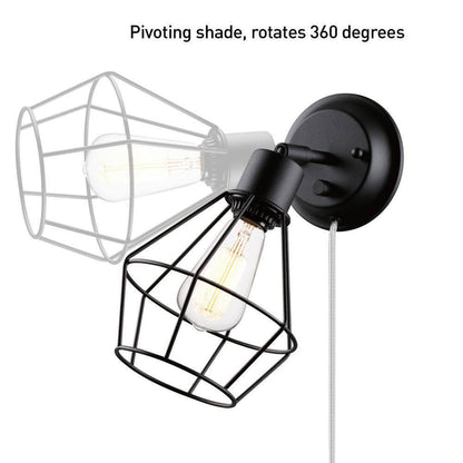 Globe Electric Evans 1-Light Matte Black Plug-In or Hardwire Wall Sconce