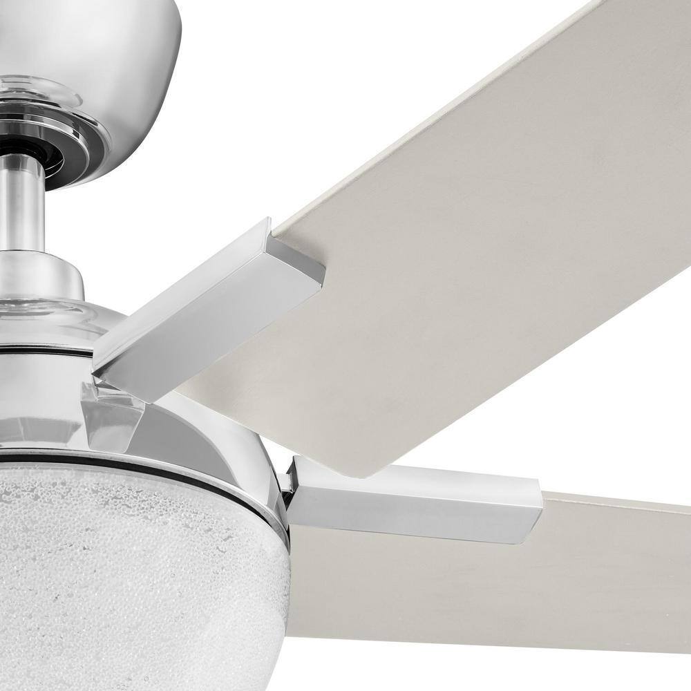 Hampton Bay Esala 52 in. Indoor Chrome Ceiling Fan with LED Light and Remote